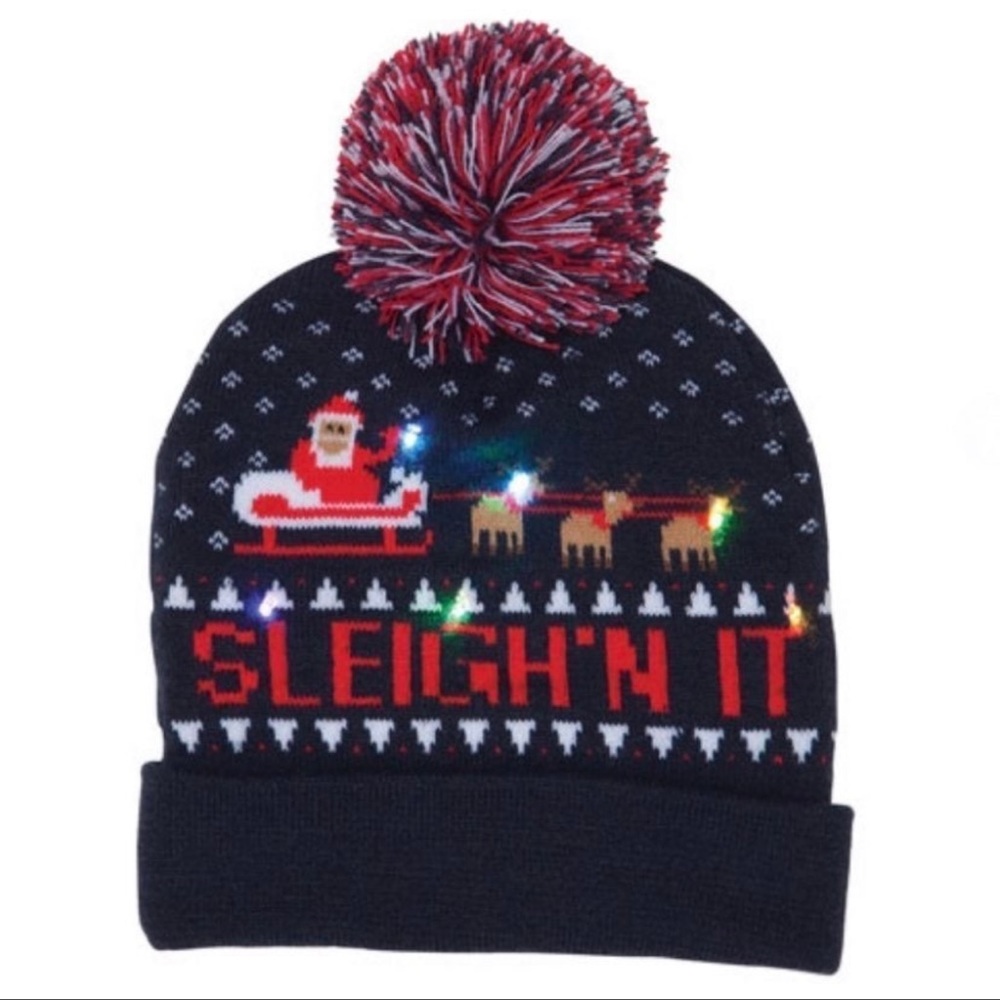 Light-Up Holiday Beanie Hat - LED Christmas Hat